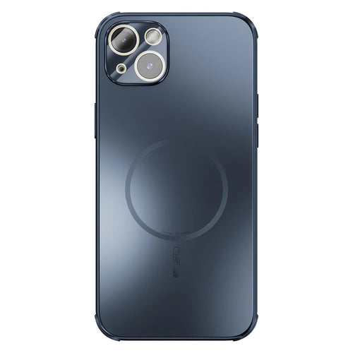 ABEEL For iPhone 15 Case Compatible with MagSafe TPU PC Cooling Matte Phone Back Cover with Lens Film - Blue - 1