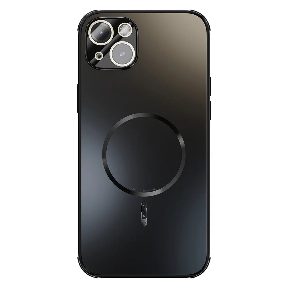 ABEEL For iPhone 15 Plus Case Compatible with MagSafe TPU PC Cooling Matte Phone Back Cover with Lens Film - Black - 1