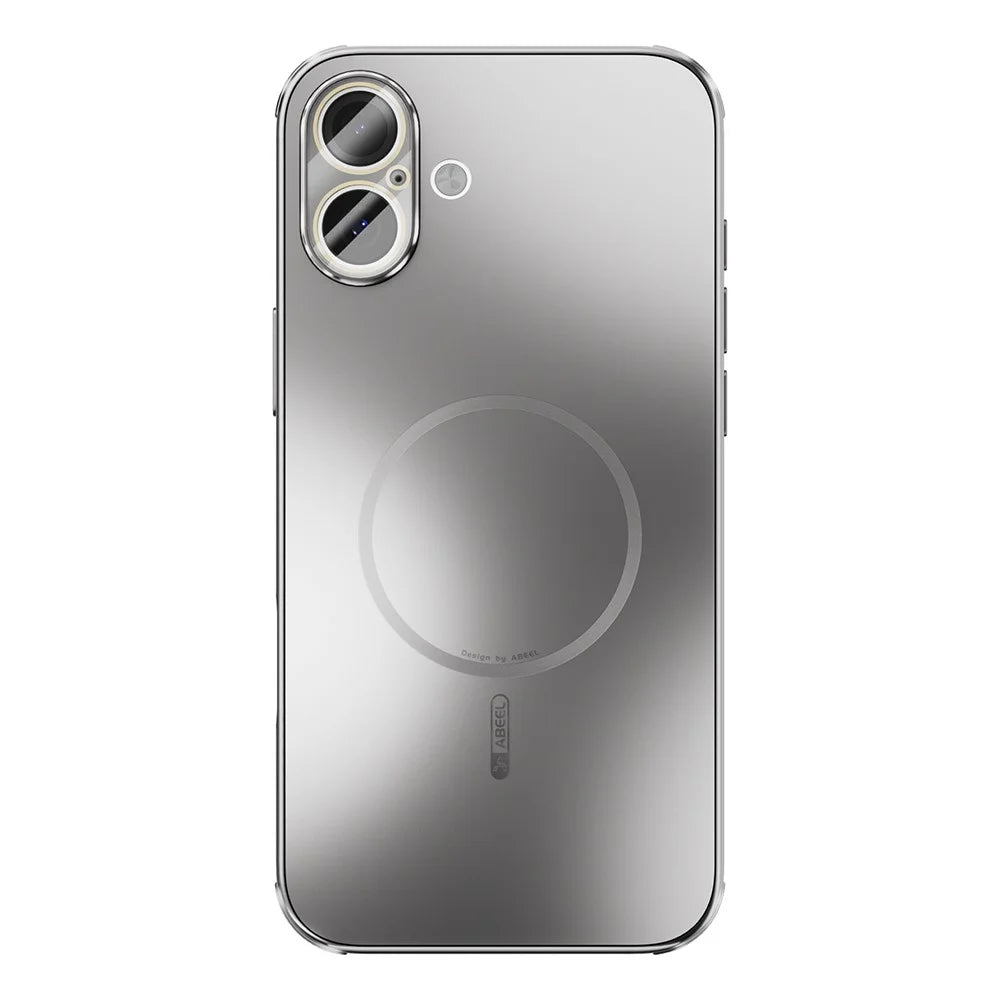 ABEEL For iPhone 16 Case Compatible with MagSafe TPU PC Cooling Matte Phone Back Cover with Lens Film - Titanium Grey - 1