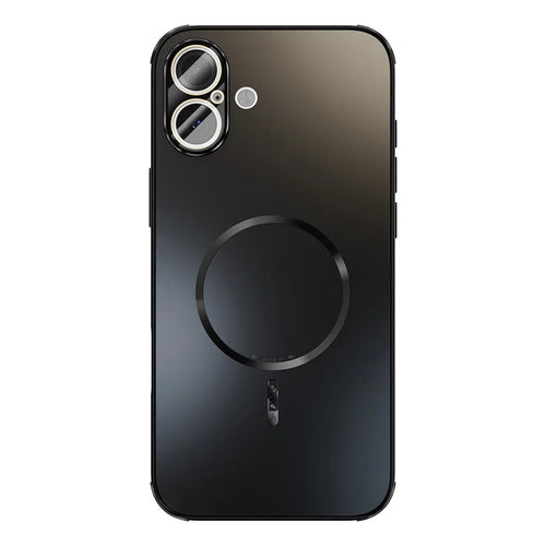 ABEEL For iPhone 16 Plus Case Compatible with MagSafe TPU PC Cooling Matte Phone Back Cover with Lens Film - Black - 1