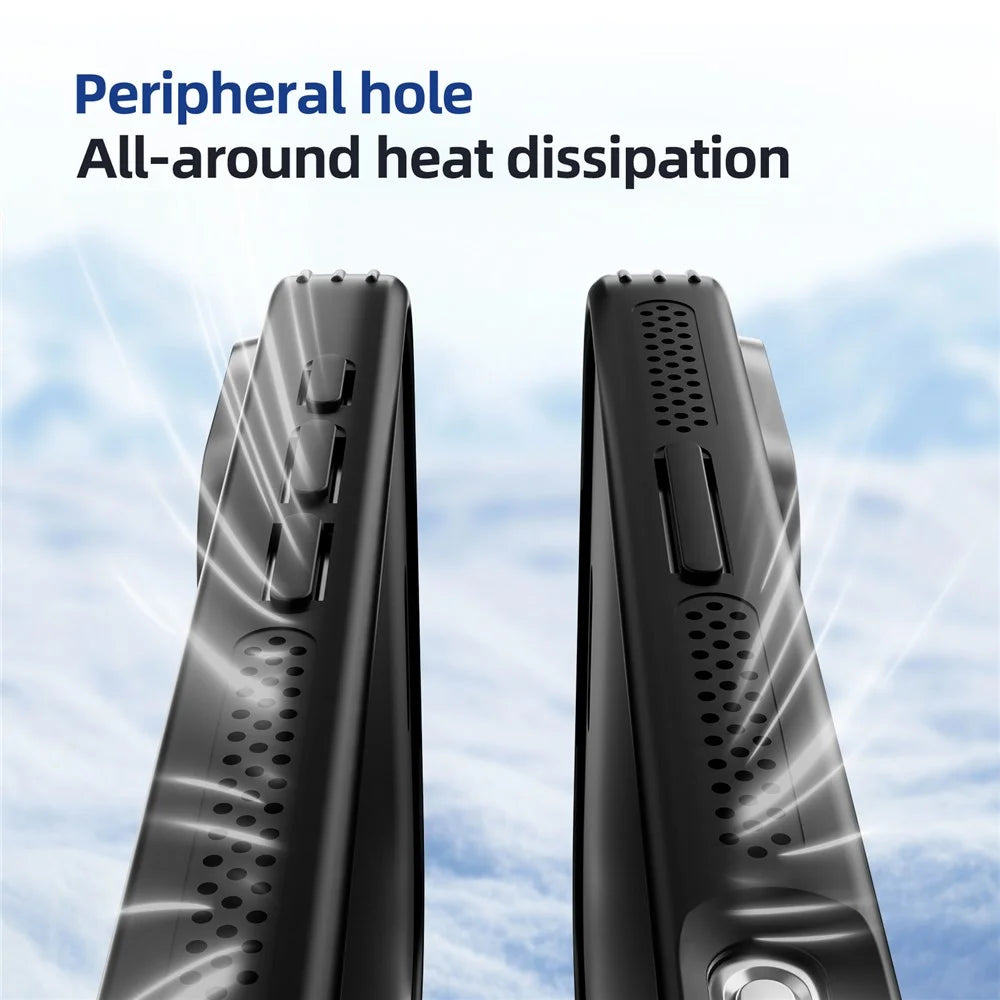 ABEEL For iPhone 16 Pro Case Compatible with MagSafe TPU PC Cooling Matte Phone Back Cover with Lens Film - Baby Blue - 7