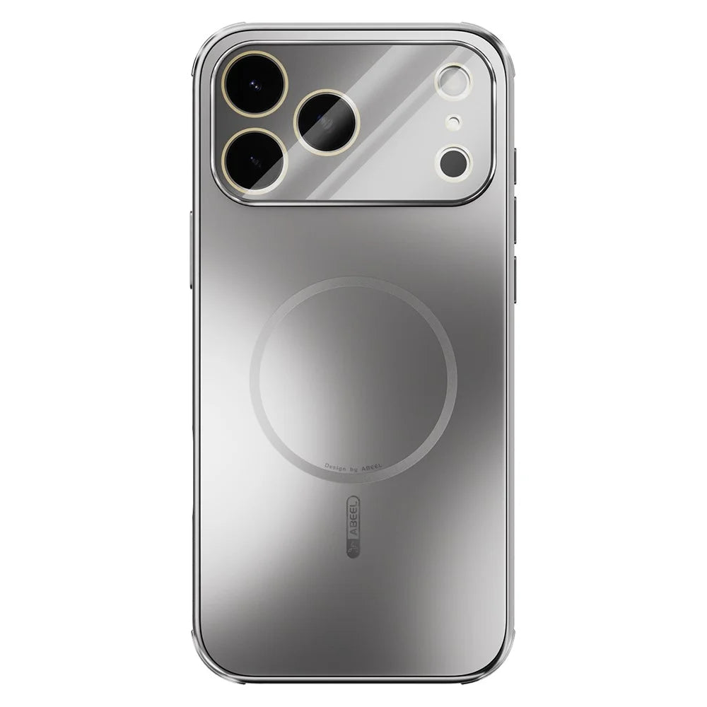 ABEEL For iPhone 17 Pro Case Compatible with MagSafe TPU PC Cooling Matte Phone Back Cover with Lens Film - Titanium Grey - 1