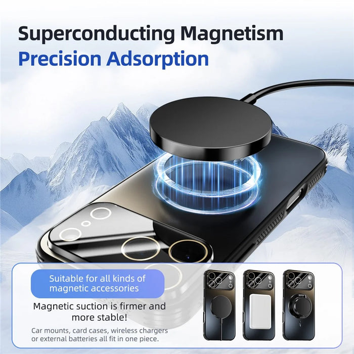 ABEEL For iPhone 17 Pro Max Case Compatible with MagSafe TPU PC Cooling Matte Phone Back Cover with Lens Film - Black - 3