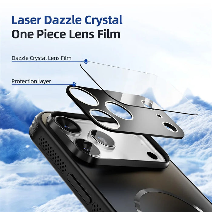 ABEEL For iPhone 17 Pro Max Case Compatible with MagSafe TPU PC Cooling Matte Phone Back Cover with Lens Film - Black - 5