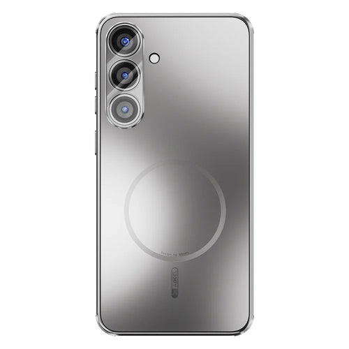 ABEEL For Samsung Galaxy S25 Magnetic Case TPU PC Cooling Matte Phone Back Cover with Lens Film - Titanium Grey - 1