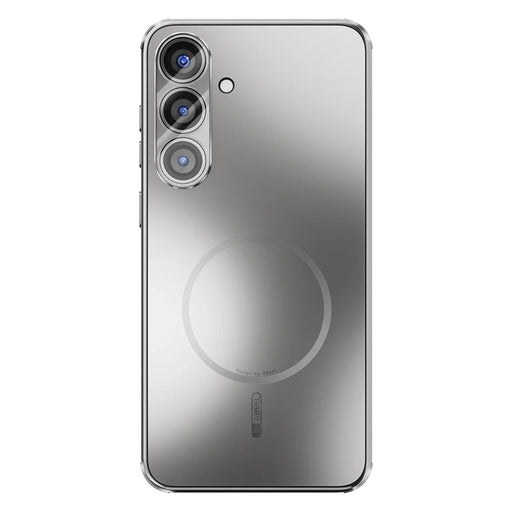 ABEEL For Samsung Galaxy S25 Magnetic Case TPU PC Cooling Matte Phone Back Cover with Lens Film - Titanium Grey - 1