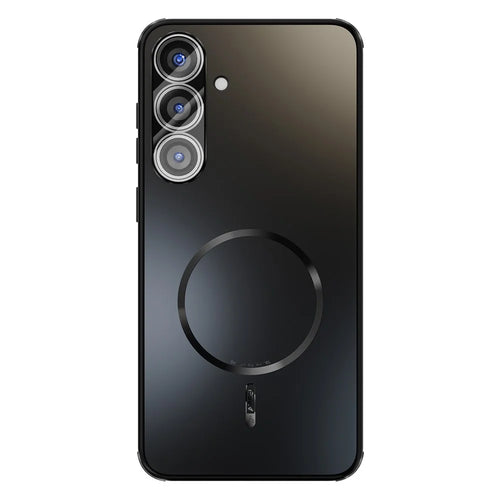 ABEEL For Samsung Galaxy S25+ Magnetic Case TPU PC Cooling Matte Phone Back Cover with Lens Film - Black - 1