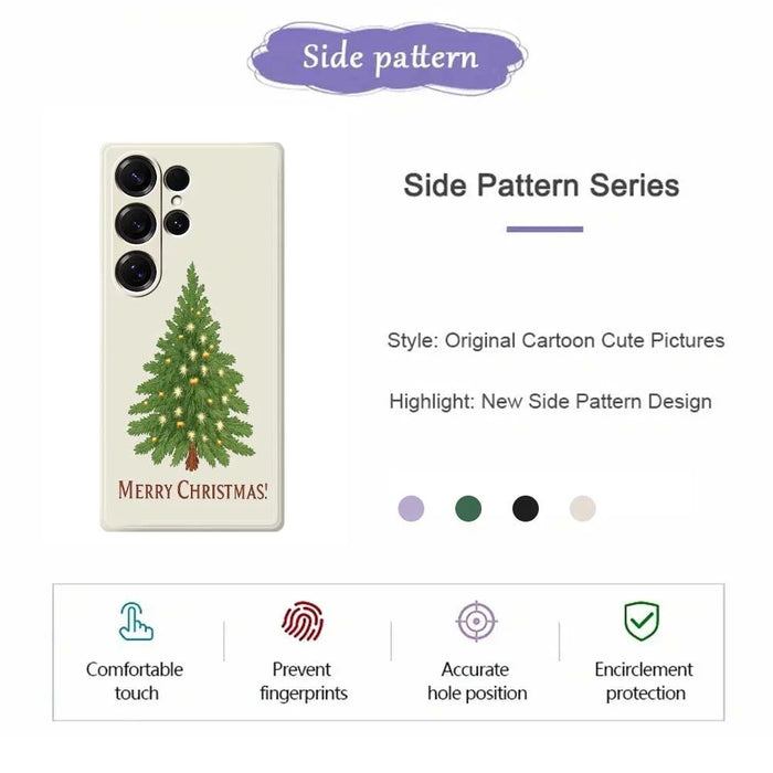 For Samsung Galaxy S25 Ultra Case Christmas Tree Pattern Printing Straight Edge TPU Phone Back Cover - Beige - 2