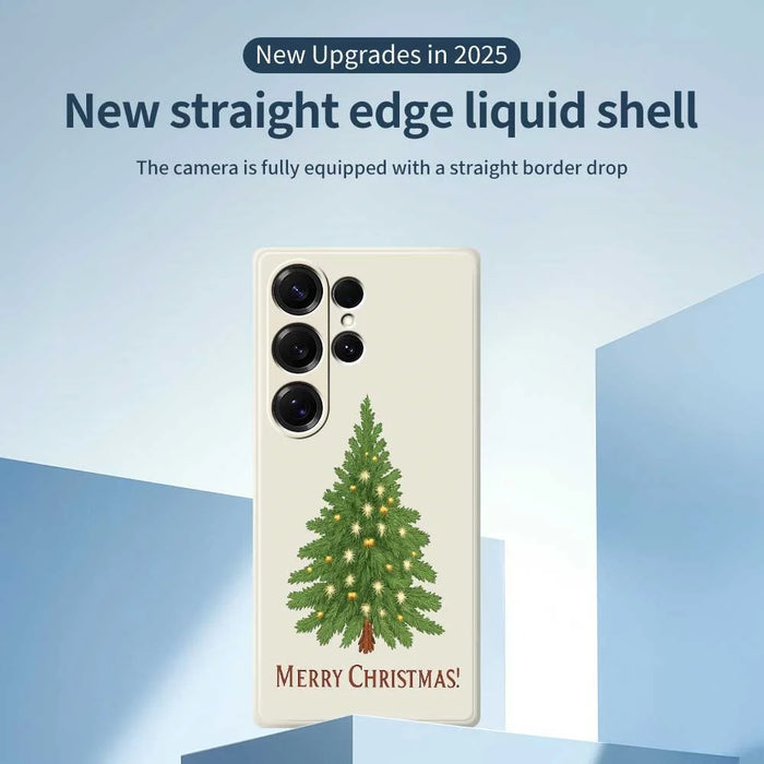 For Samsung Galaxy S25 Ultra Case Christmas Tree Pattern Printing Straight Edge TPU Phone Back Cover - Beige - 3