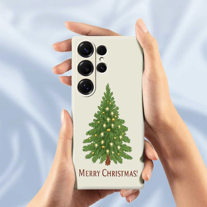 For Samsung Galaxy S25 Ultra Case Christmas Tree Pattern Printing Straight Edge TPU Phone Back Cover - Beige - 6