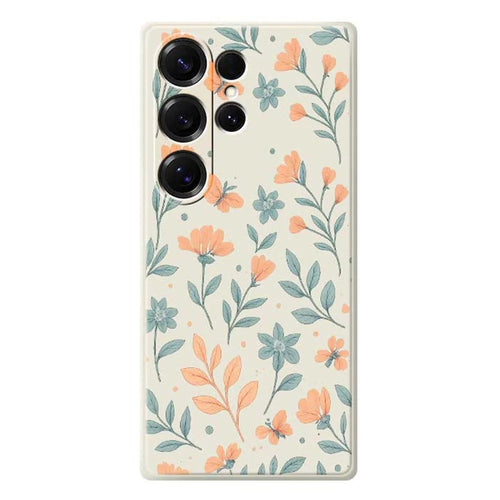 For Samsung Galaxy S25 Ultra Case Yellow Flowers Pattern Printing Straight Edge TPU Phone Back Cover - Beige - 1