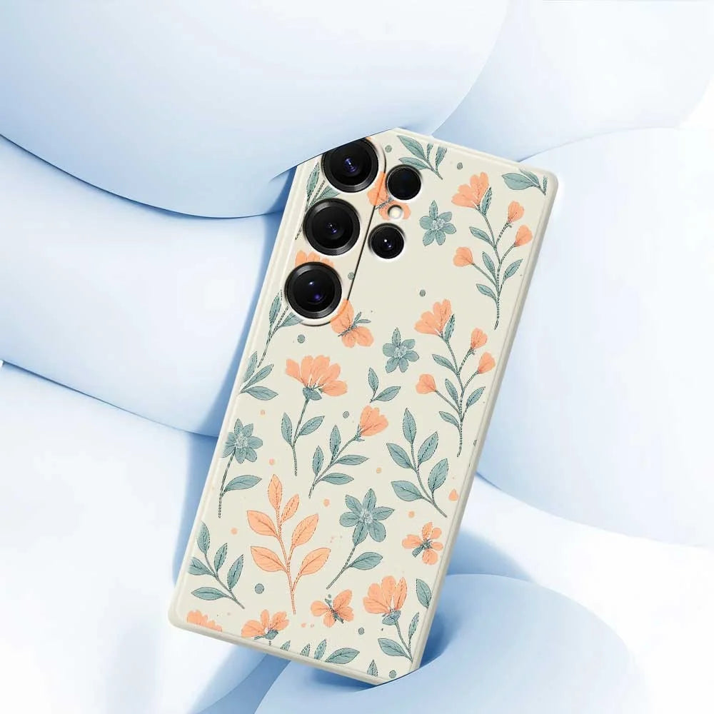 For Samsung Galaxy S25 Ultra Case Yellow Flowers Pattern Printing Straight Edge TPU Phone Back Cover - Beige - 4