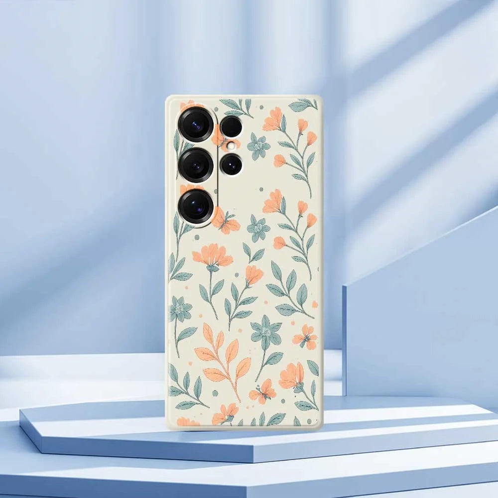 For Samsung Galaxy S25 Ultra Case Yellow Flowers Pattern Printing Straight Edge TPU Phone Back Cover - Beige - 7