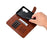 AZNS For Samsung Galaxy S25 FE Case Anti-Scratch PU Leather Stand Wallet Phone Cover - Brown - 3