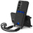 For Samsung Galaxy S24+ Case Liquid Silicone Card Holder Phone Back Cover with Short Strap - Black - 1