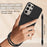 For Samsung Galaxy S24 Ultra Case Liquid Silicone Card Holder Phone Back Cover with Short Strap - Black - 3