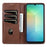 AZNS For Samsung Galaxy S25 FE Case Cowhide Texture PU Leather Wallet Phone Cover - Coffee - 2