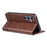 AZNS For Samsung Galaxy S25 FE Case Cowhide Texture PU Leather Wallet Phone Cover - Coffee - 4