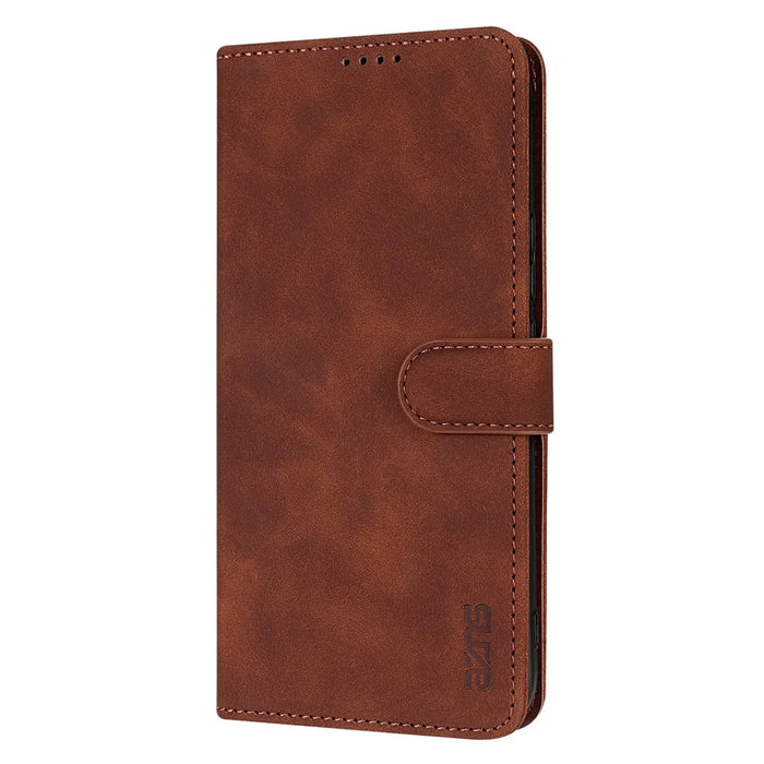 AZNS For Samsung Galaxy S25 FE Case PU Leather Wallet Phone Cover - Brown - 6
