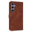 AZNS For Samsung Galaxy S25 FE Case PU Leather Wallet Phone Cover - Brown - 7
