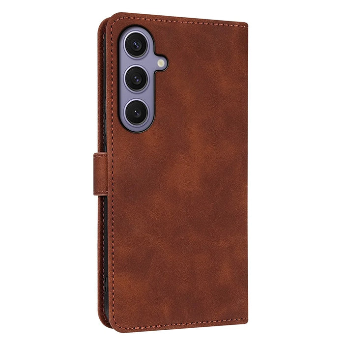 AZNS For Samsung Galaxy S25 FE Case PU Leather Wallet Phone Cover - Brown - 7