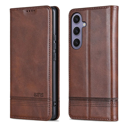 AZNS For Samsung Galaxy A18 5G / A18 4G / A17 5G / A17 4G / A26 5G Case Cowhide Texture PU Leather Wallet Phone Cover - Coffee - 1