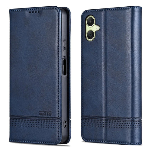 AZNS For Samsung Galaxy A08 5G / A08 4G / A07 5G / A07 4G Case Cowhide Texture PU Leather Wallet Phone Cover - Blue - 1