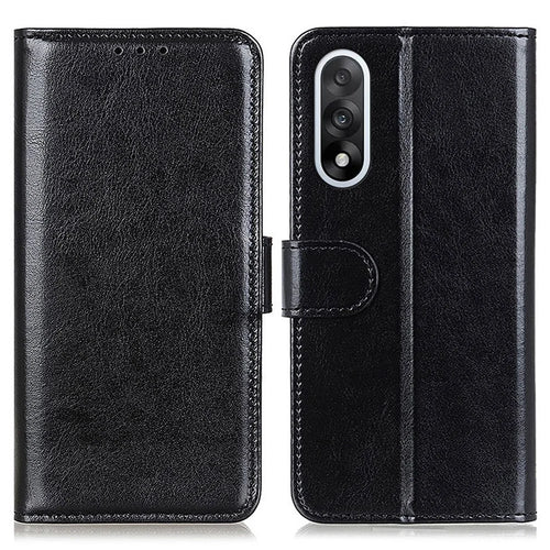 For OnePlus Nord 5 5G / Ace 5 Ultra 5G Case Crazy Horse Texture PU Leather Phone Stand Cover - Black - 1