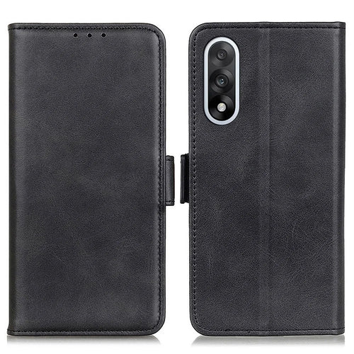 For OnePlus Nord 5 5G / Ace 5 Ultra 5G Case Stand Cowhide Texture PU Leather Phone Cover - Black - 1