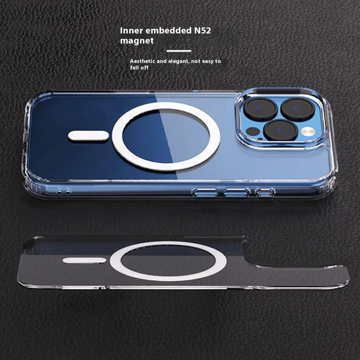 For iPhone 16 Pro Magnetic Case 1.5mm Thickness TPU + PC Clear Phone Back Cover - 4