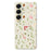 For Samsung Galaxy S25 Case Small Flower Leaves Pattern Printing Straight Edge TPU Phone Back Cover - Beige - 1