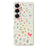 For Samsung Galaxy S25 Case Floral Bow Pattern Printing Straight Edge TPU Phone Back Cover - Beige - 1