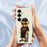 For Samsung Galaxy S25 Case Cool Bear Pattern Printing Straight Edge TPU Phone Back Cover - Beige - 5