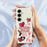 For Samsung Galaxy S25 Case Pink Elements Pattern Printing Straight Edge TPU Phone Back Cover - Beige - 5