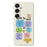 For Samsung Galaxy S25 Case Colored Sticky Notes Pattern Printing Straight Edge TPU Phone Back Cover - Beige - 1