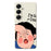 For Samsung Galaxy S25 Case Make Faces Kid Pattern Printing Straight Edge TPU Phone Back Cover - Beige - 1