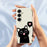 For Samsung Galaxy S25 Case Love Black Cat Pattern Printing Straight Edge TPU Phone Back Cover - Beige - 6