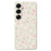 For Samsung Galaxy S25 Case Small Flower Pattern Printing Straight Edge TPU Phone Back Cover - Beige - 1