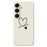 For Samsung Galaxy S25 Case Black Love Pattern Printing Straight Edge TPU Phone Back Cover - Beige - 1