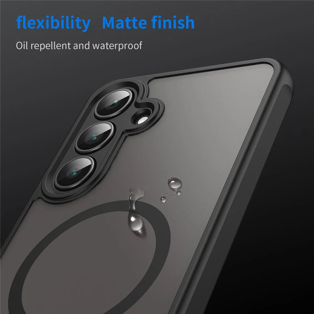 For Samsung Galaxy S25 FE Magnetic Case Anti Drop PC + TPU Phone Cover - Black - 7