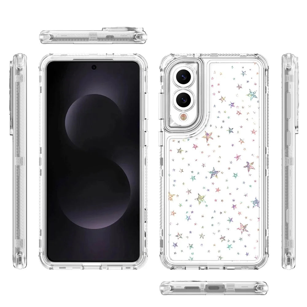 For Samsung Galaxy S25 Edge Case Acrylic TPU Clear Phone Cover with Laser-printed Film - Stars - 7