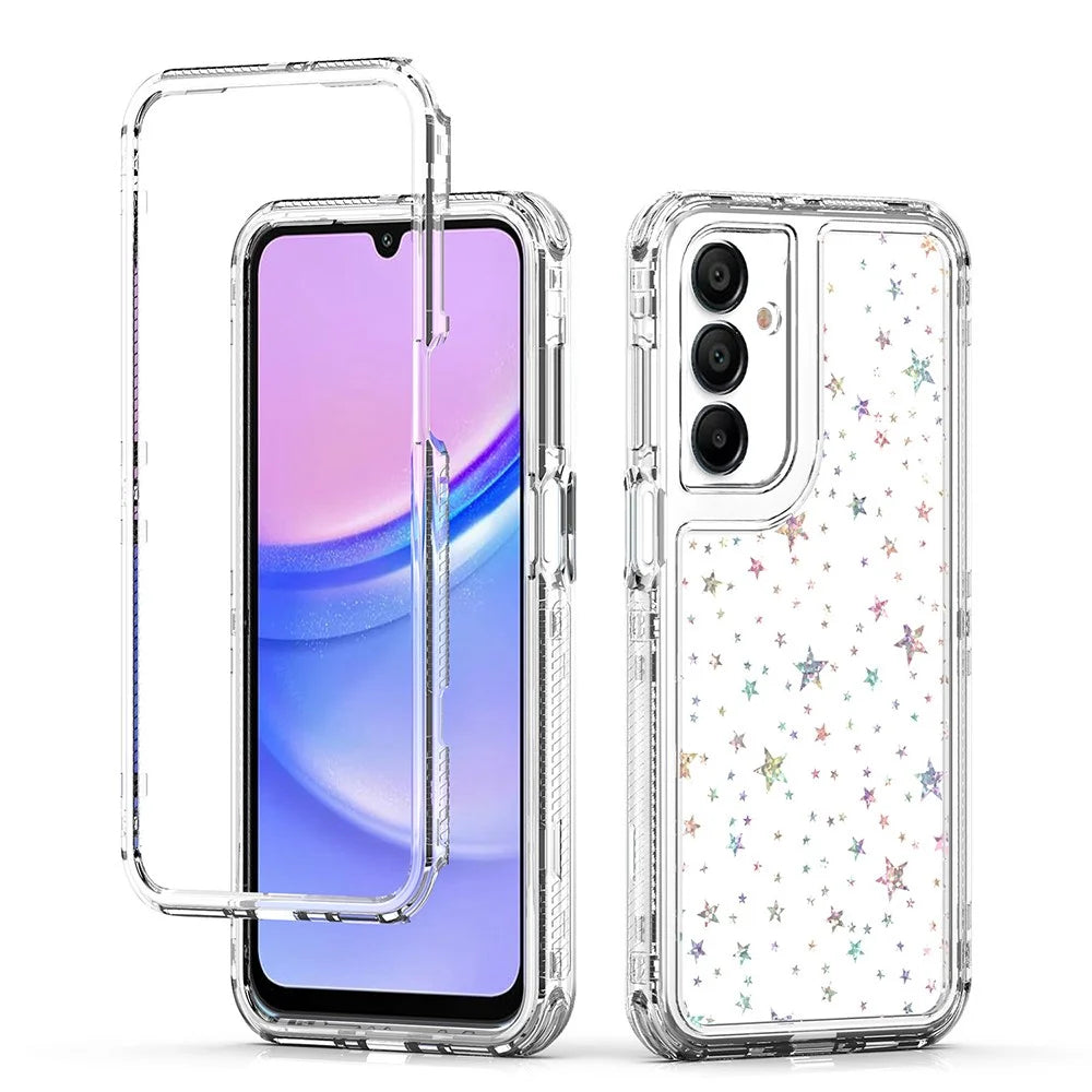 For Samsung Galaxy A26 5G Case Acrylic TPU Clear Phone Cover with Laser-printed Film - Stars - 2