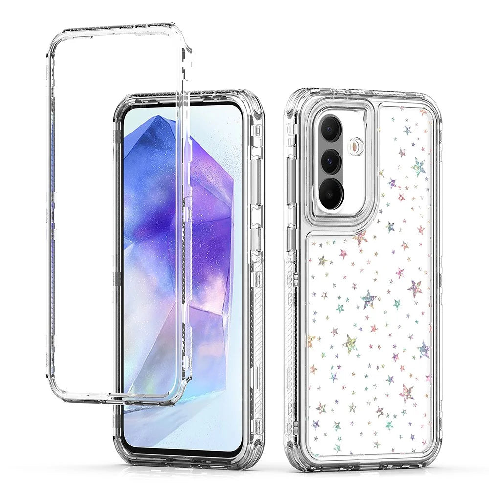 For Samsung Galaxy A36 5G / A56 5G Case Acrylic TPU Clear Phone Cover with Laser-printed Film - Stars - 2
