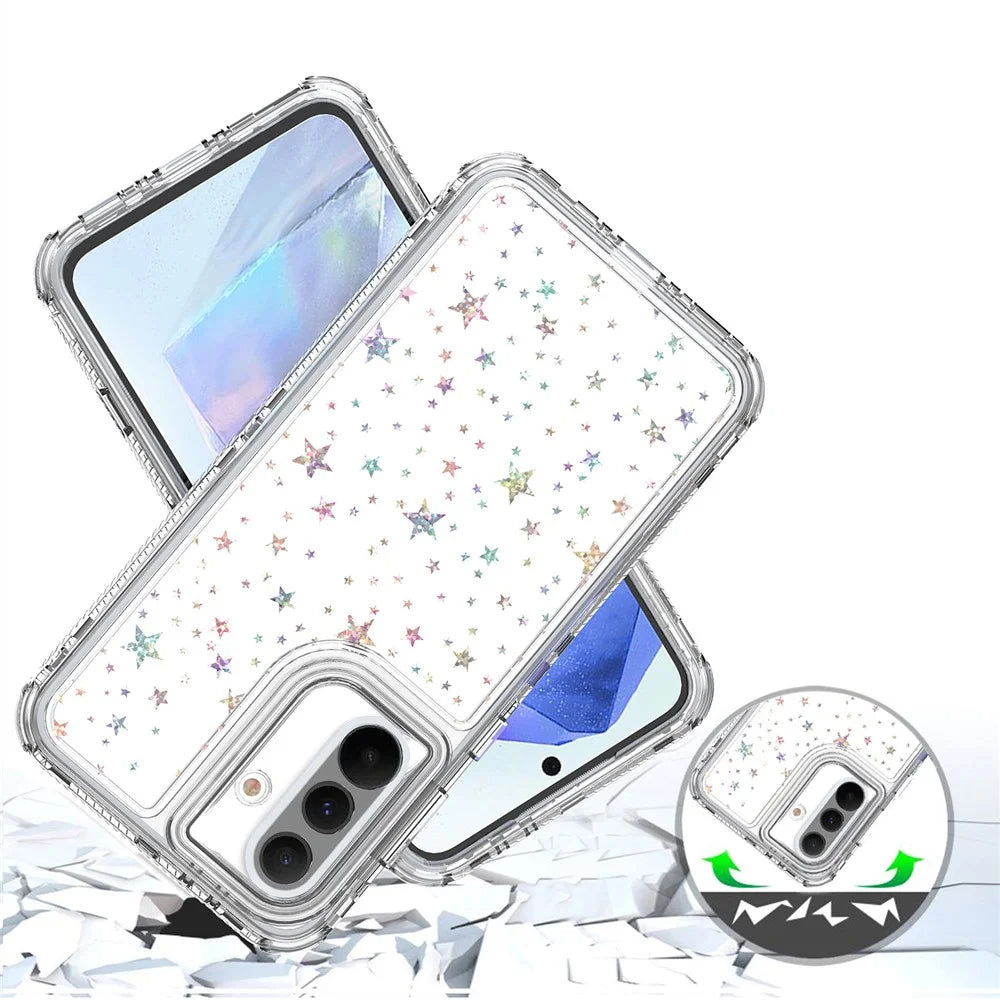 For Samsung Galaxy A36 5G / A56 5G Case Acrylic TPU Clear Phone Cover with Laser-printed Film - Stars - 3