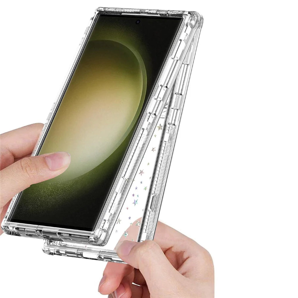 For Samsung Galaxy S25 Ultra / S24 Ultra Case Acrylic TPU Clear Phone Cover with Laser-printed Film - Stars - 3