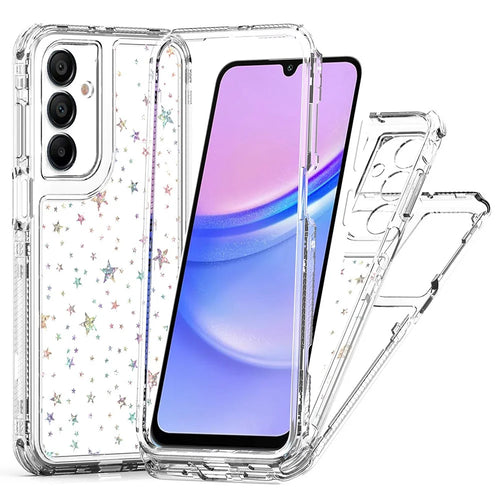 For Samsung Galaxy A16 4G / 5G Case Acrylic TPU Clear Phone Cover with Laser-printed Film - Stars - 1