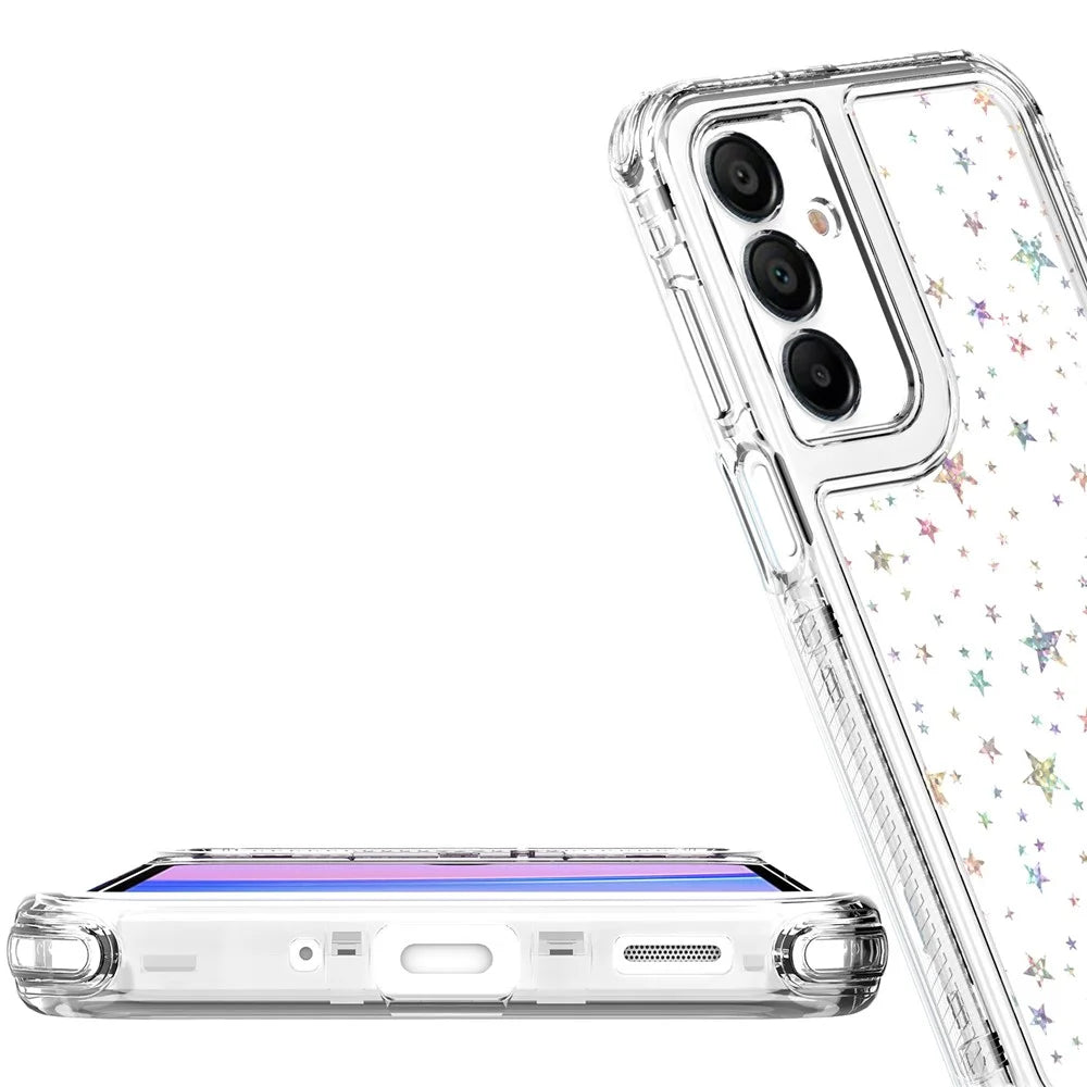 For Samsung Galaxy A16 4G / 5G Case Acrylic TPU Clear Phone Cover with Laser-printed Film - Stars - 5