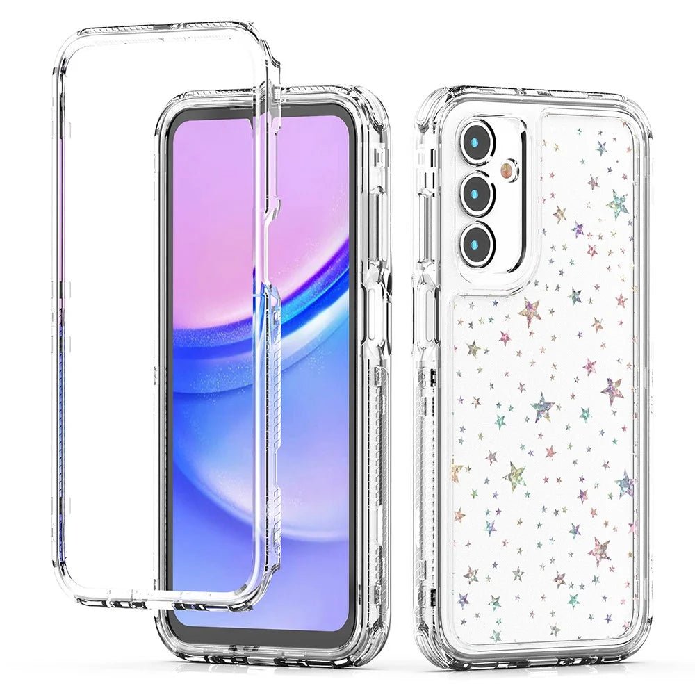 For Samsung Galaxy A25 5G (Global) (161.0mm) Case Acrylic TPU Clear Phone Cover with Laser-printed Film - Stars - 2