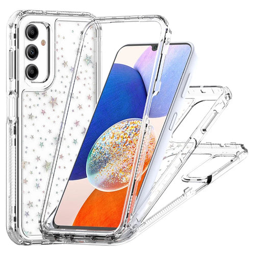 For Samsung Galaxy A14 4G / 5G Case Clear Acrylic TPU Hybrid Phone Cover with Laser-printed Film - Stars - 1