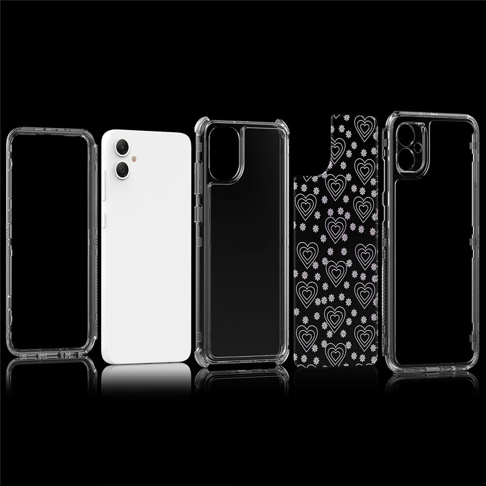 For Samsung Galaxy A05 4G Case Precise Cutouts Acrylic TPU Clear Phone Cover with Laser-printed Film - Stars - 6